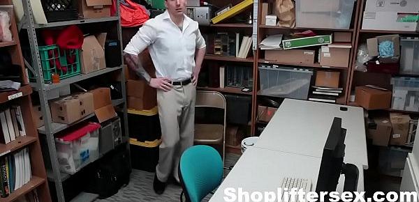  Teen Thief Fucked While Dad Watches |shopliftersex.com